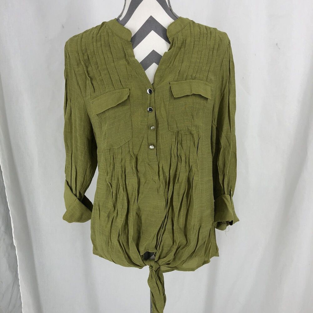 Cocomo Women's Plus Size Bohemian Tiered Peasant Bell Sleeve Top Green Size 1x